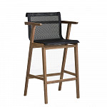 Banqueta Bali com Braços 70 - Tela Preta